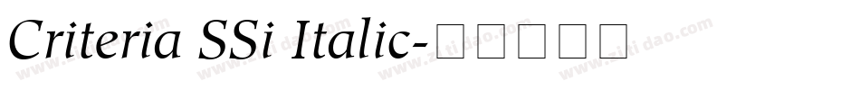 Criteria SSi Italic字体转换